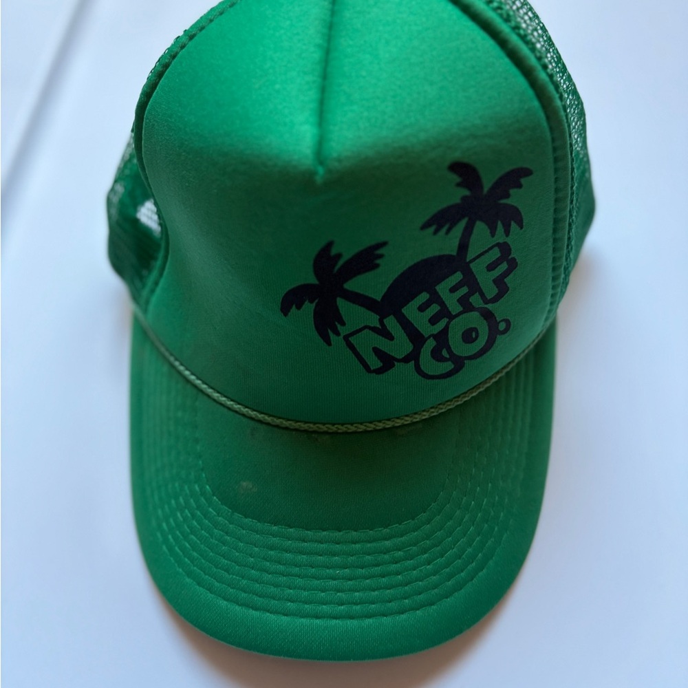 Neff Co. Green Trucker Hat – Palm Tree Logo